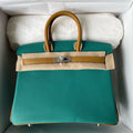 Hermes Special Order Peacock/Sesame Birkin 25 cm Epsom Palladium Hardware