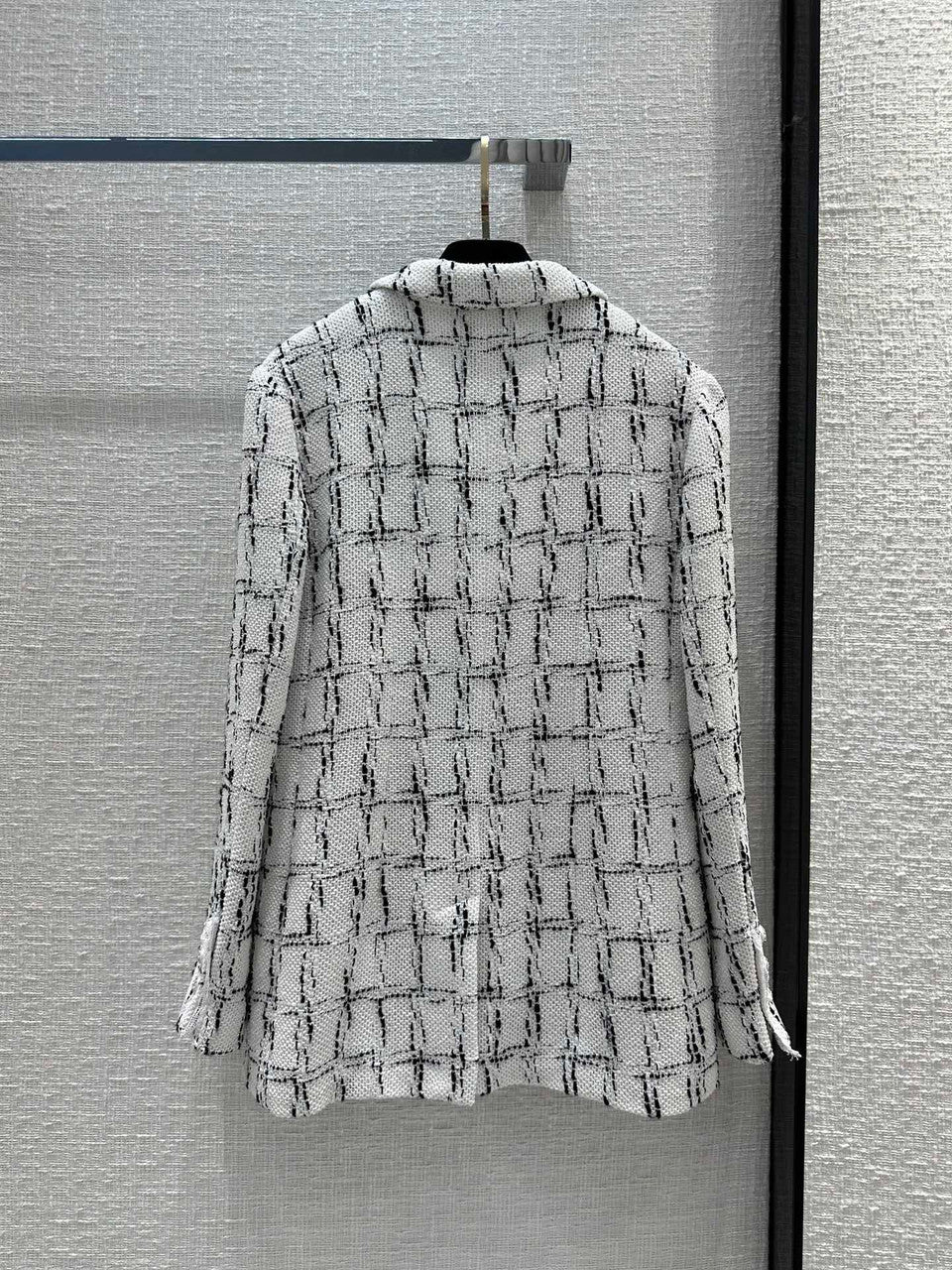 Chanel Light White & Black Cotton Tweed Jacket SS2023