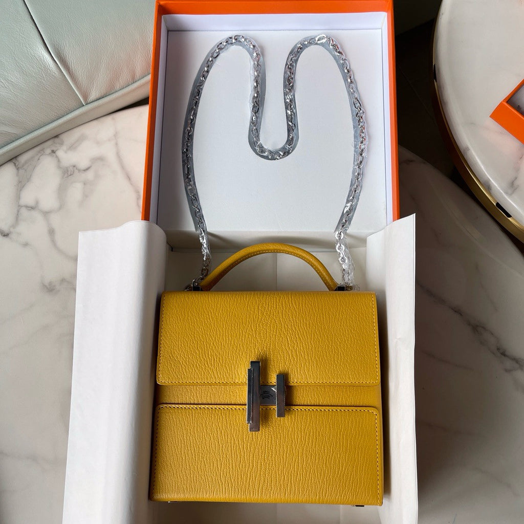 Hermes Cinhetic bag Amber With Palladium Hardware Hermes