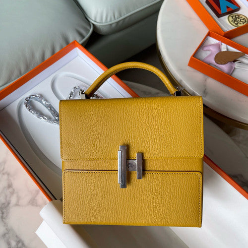 Hermes Cinhetic bag Amber With Palladium Hardware Hermes