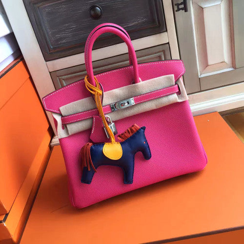 Hermes E5 Rose Tyrien Birkin 25cm Epsom Palladium Hardware(II)
