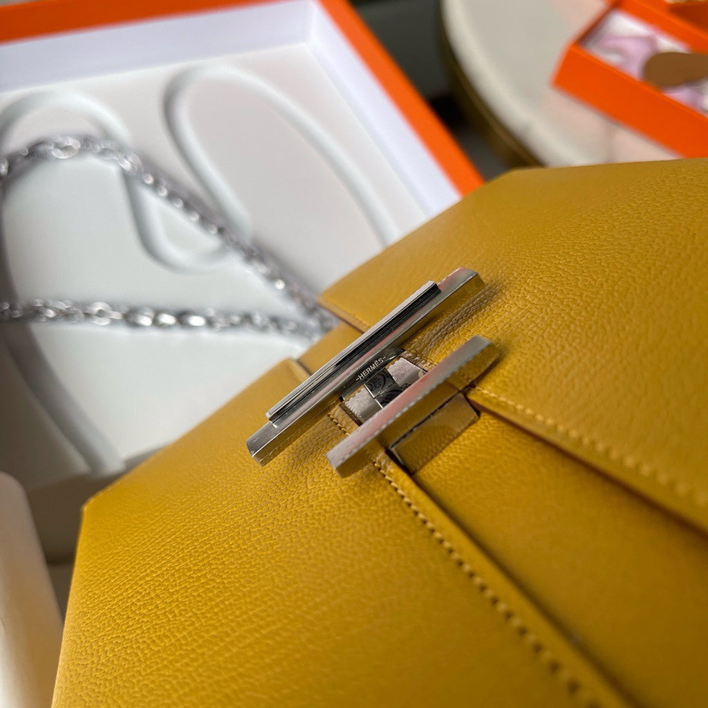 Hermes Cinhetic bag Amber With Palladium Hardware Hermes