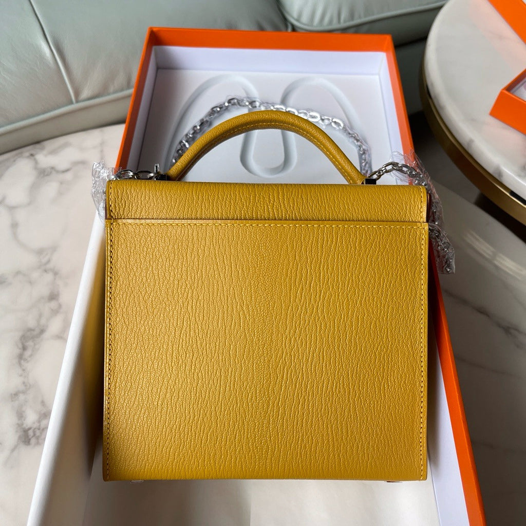 Hermes Cinhetic bag Amber With Palladium Hardware Hermes