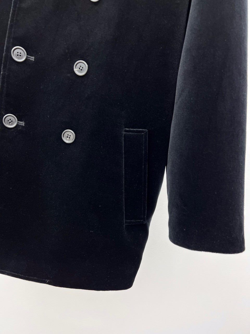 Saint Laurent CASSANDRE PEACOAT IN COTTON VELVET
