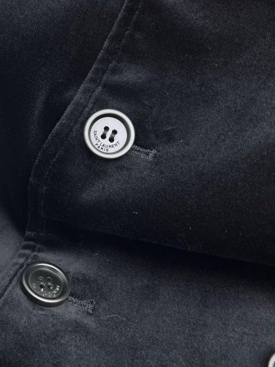 Saint Laurent CASSANDRE PEACOAT IN COTTON VELVET