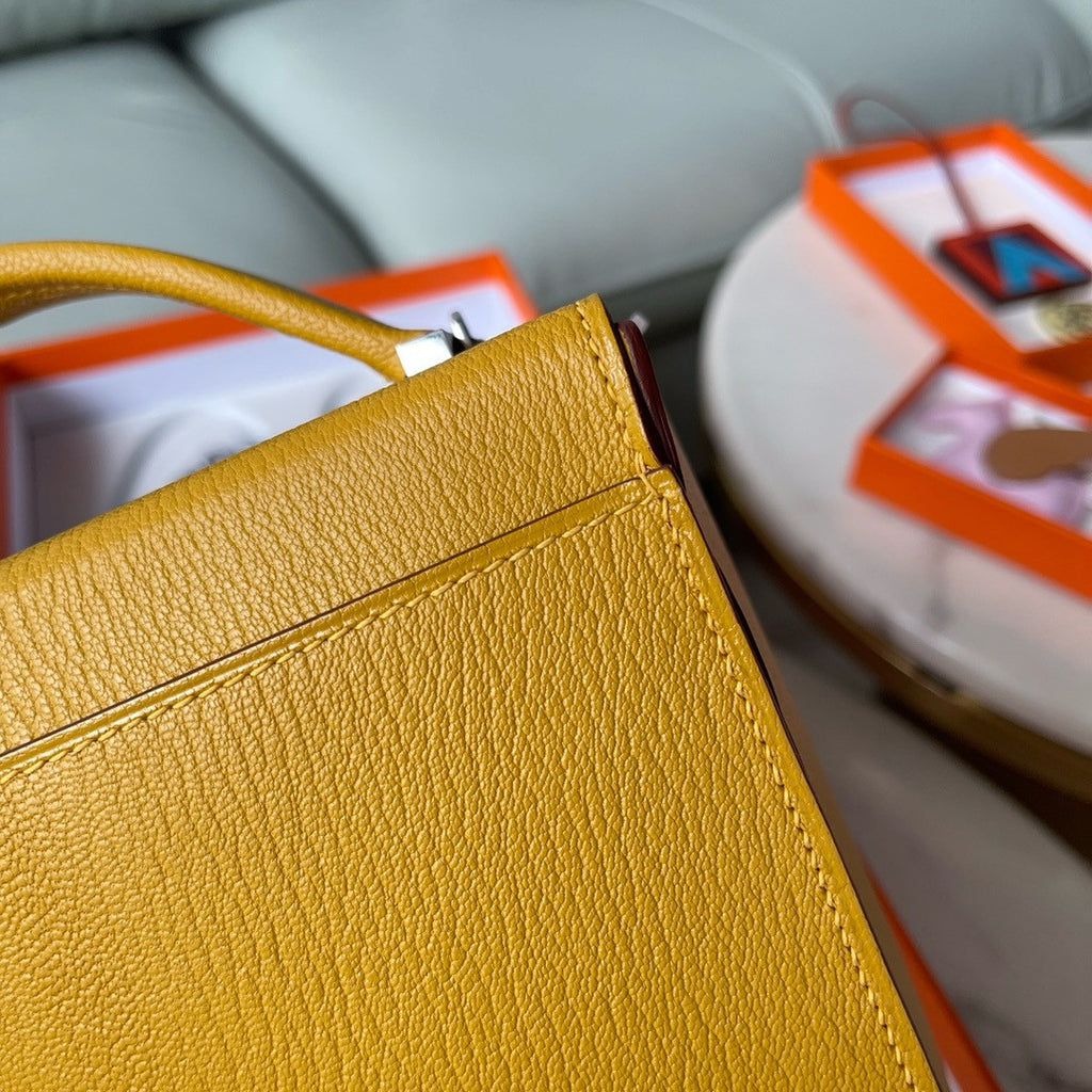 Hermes Cinhetic bag Amber With Palladium Hardware Hermes