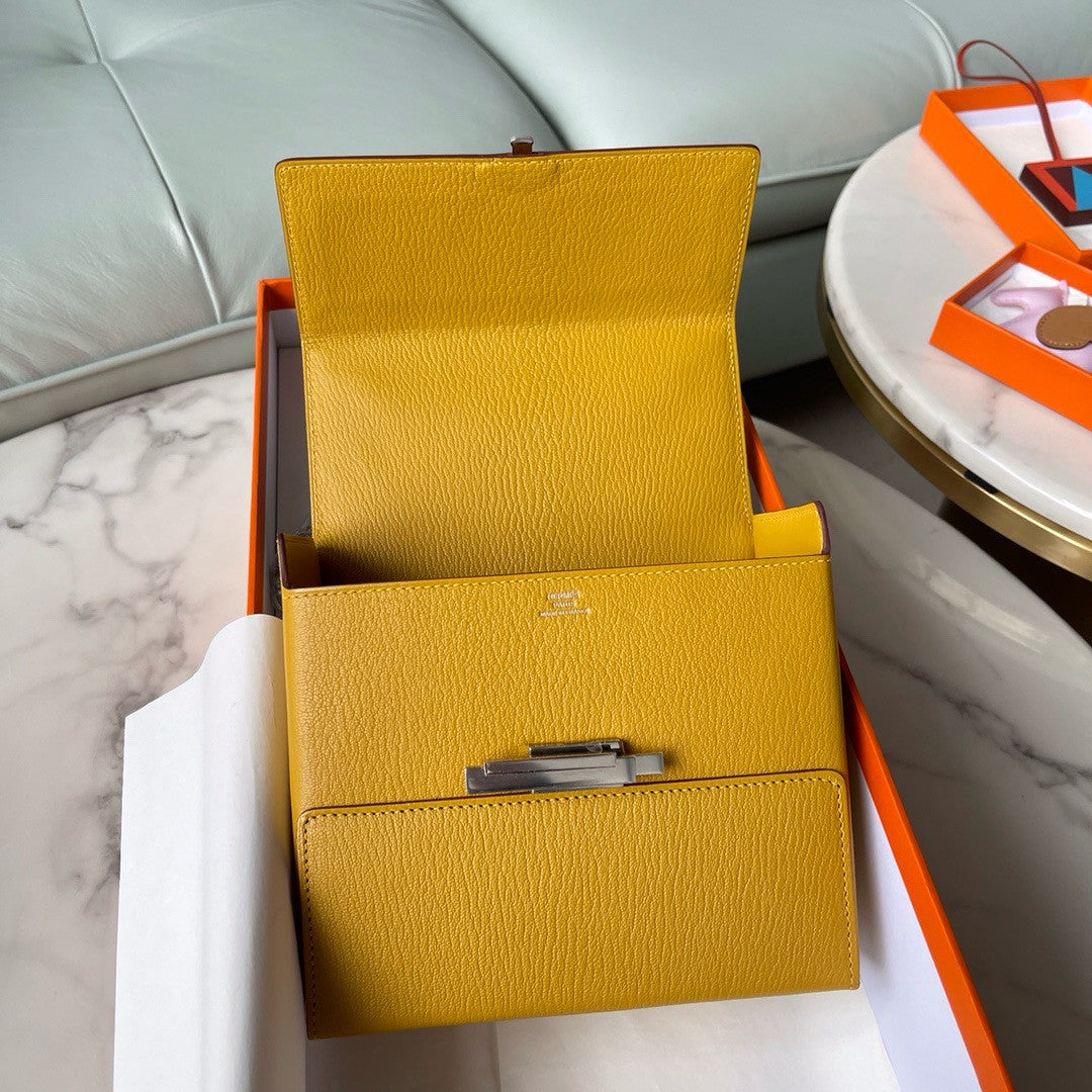 Hermes Cinhetic bag Amber With Palladium Hardware Hermes