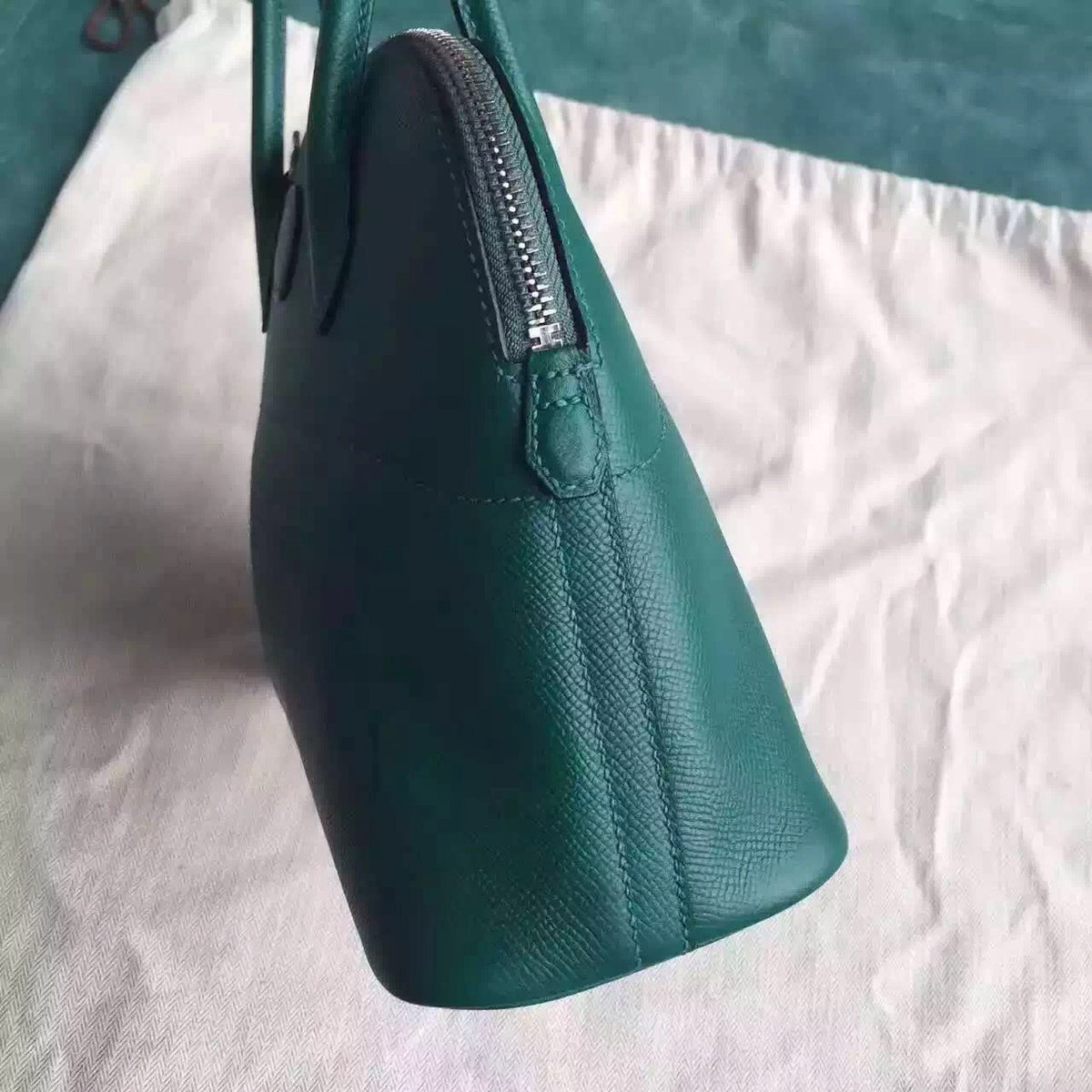 Hermes  Z6 Malachite Green Bolide 27cm Bag Epsom Leather