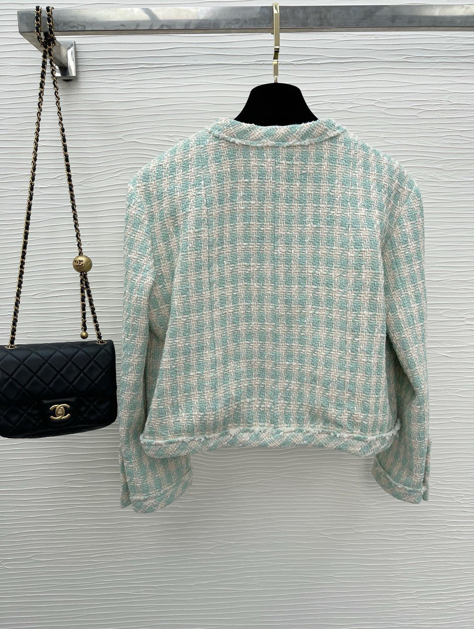 Chanel Light Blue & Ecru Cotton Tweed Jacket SS2023
