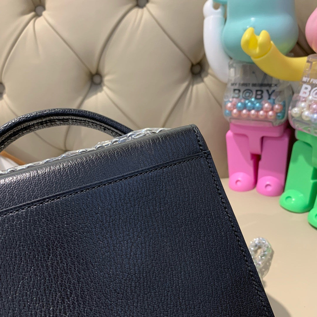 Hermes Cinhetic bag Black With Palladium Hardware Hermes