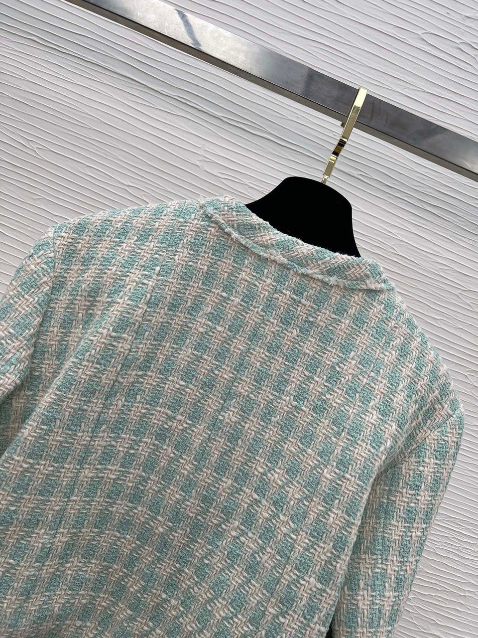 Chanel Light Blue & Ecru Cotton Tweed Jacket SS2023