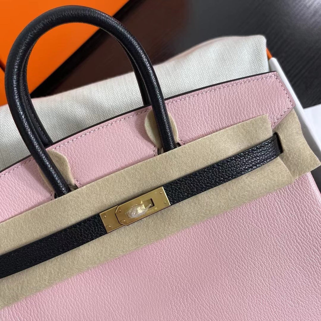 Hermès Special Order Black/Pink Birkin 30 cm Epsom Leather Gold Hardware