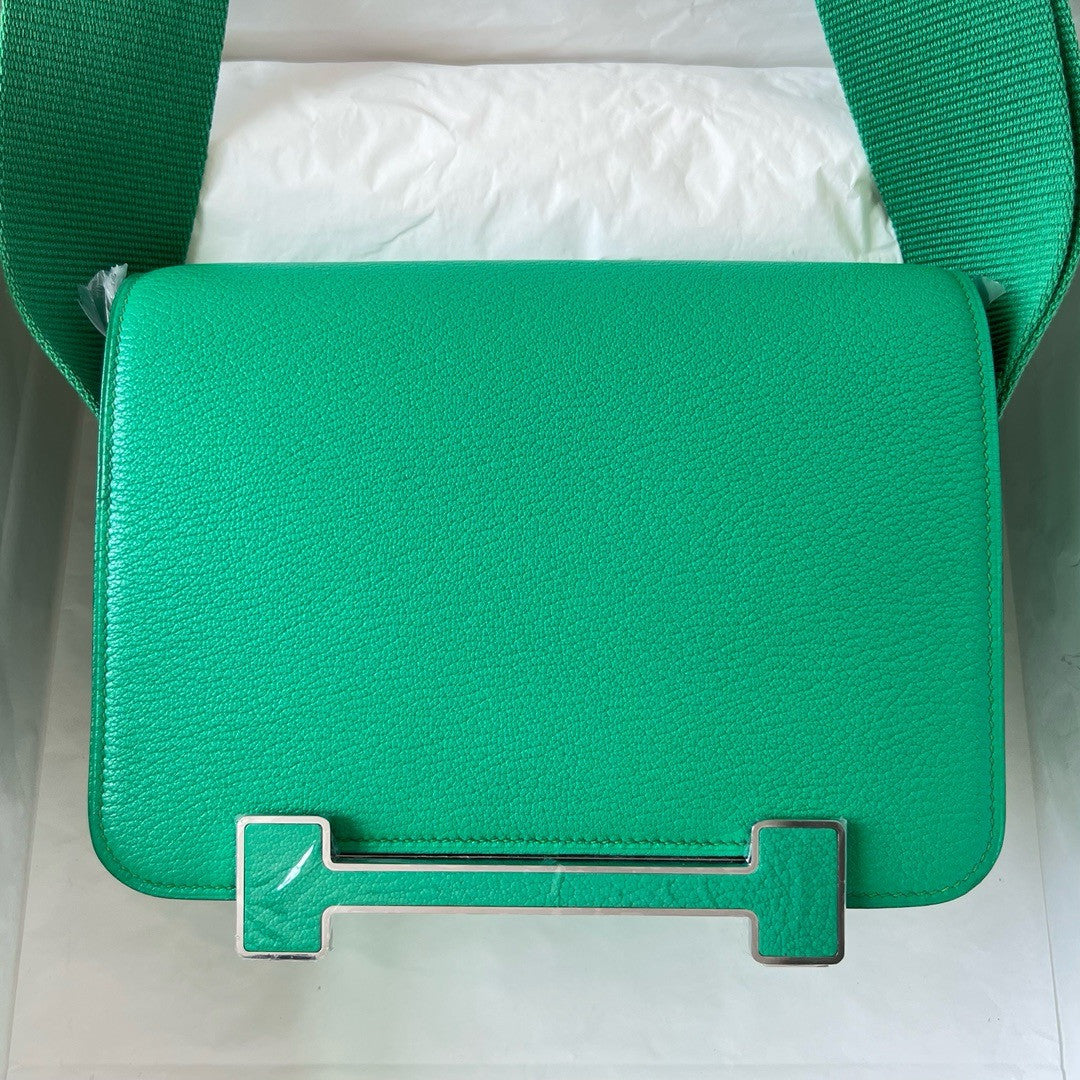 Hermès Geta Mint Chevre Palladium Hardware