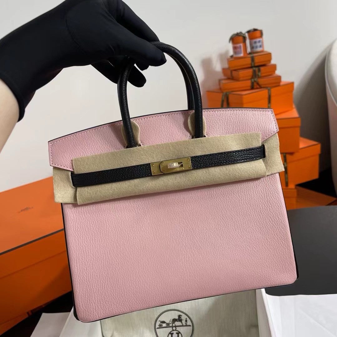 Hermès Special Order Black/Pink Birkin 30 cm Epsom Leather Gold Hardware