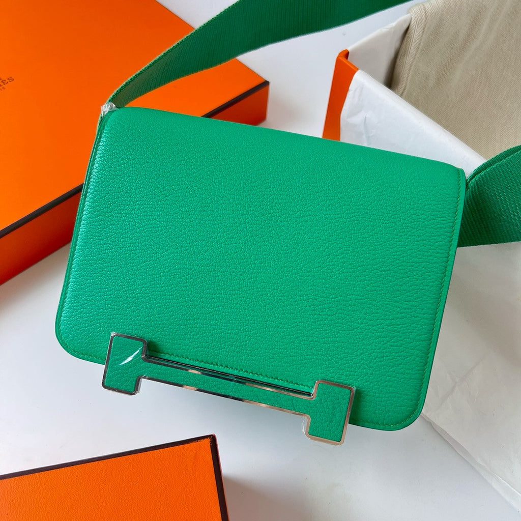 Hermès Geta Mint Chevre Palladium Hardware