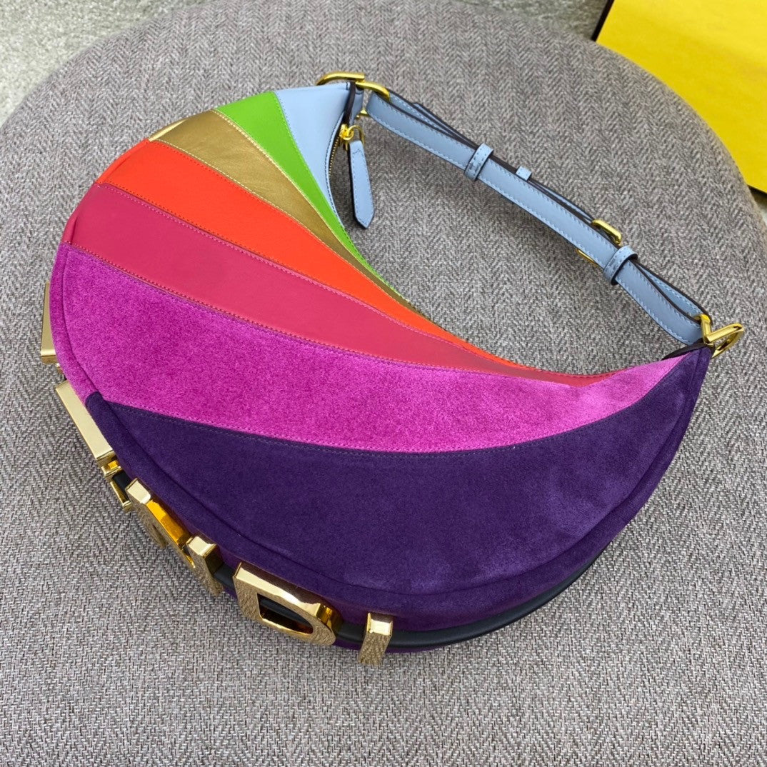 Fendi Fendigraphy Small Leather bag with multicolour inlay
