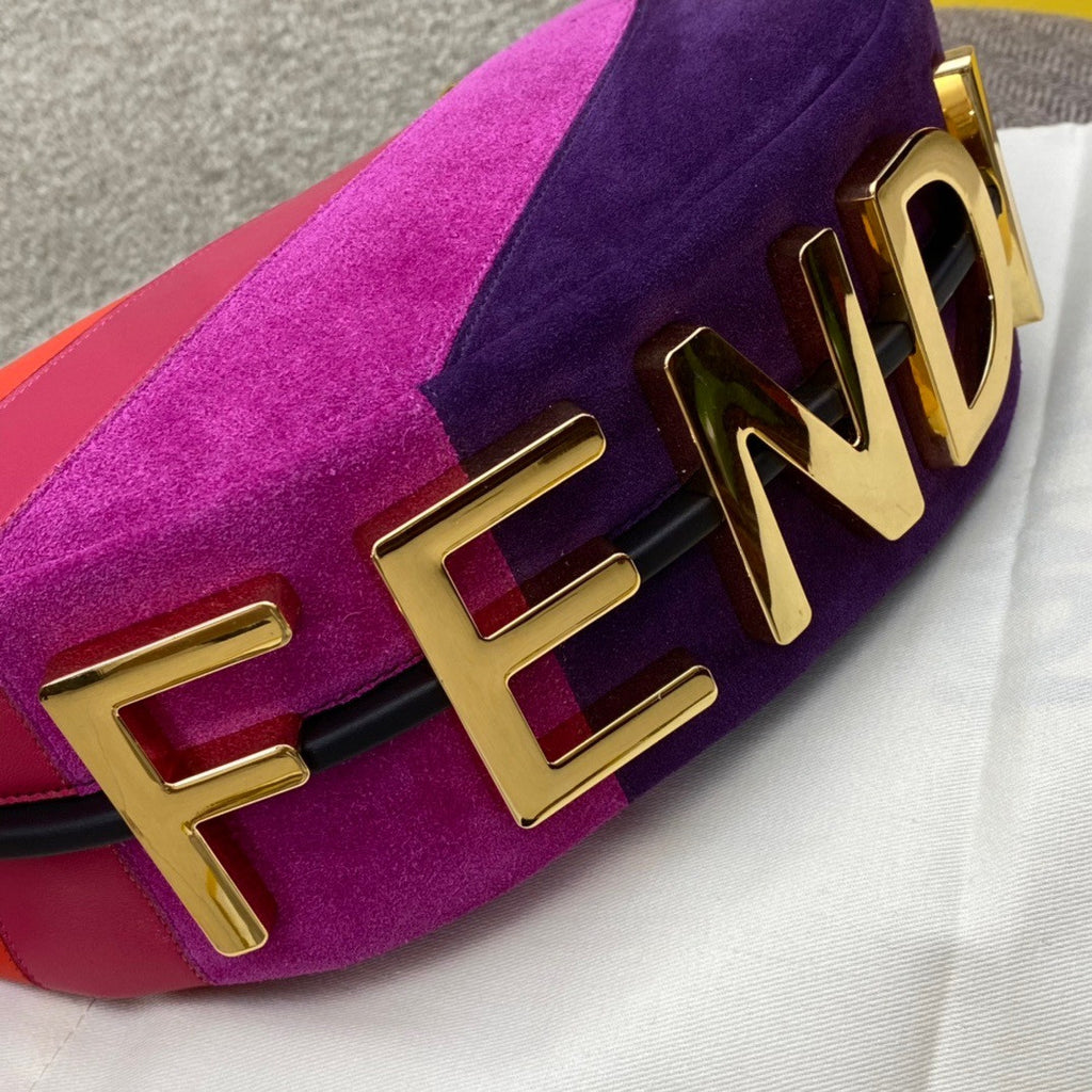 Fendi Fendigraphy Small Leather bag with multicolour inlay