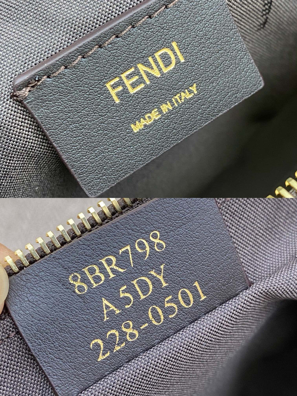 Fendi Fendigraphy Small Leather bag with multicolour inlay