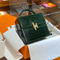 Hermès Shiny Emerald Alligator Cinhetic Box Bag Hermes
