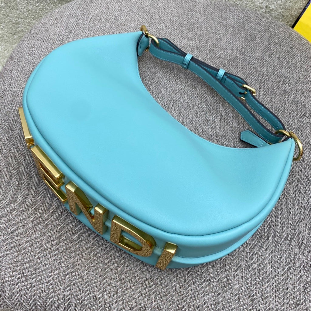 Fendi Fendigraphy Small Light Blue leather bag