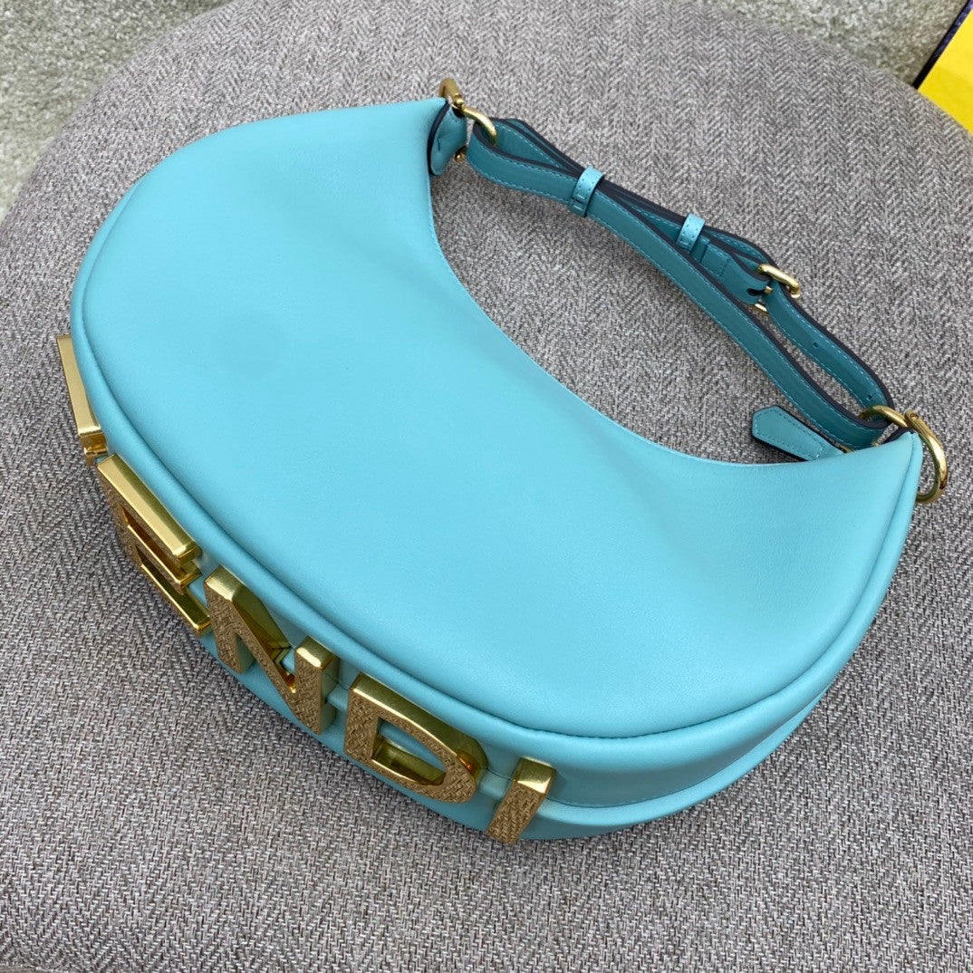 Fendi Fendigraphy Small Light Blue leather bag