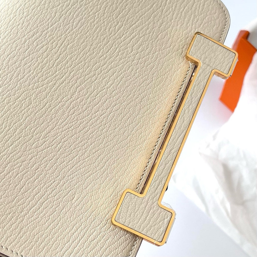 Hermès Geta Craie Chevre Gold Hardware