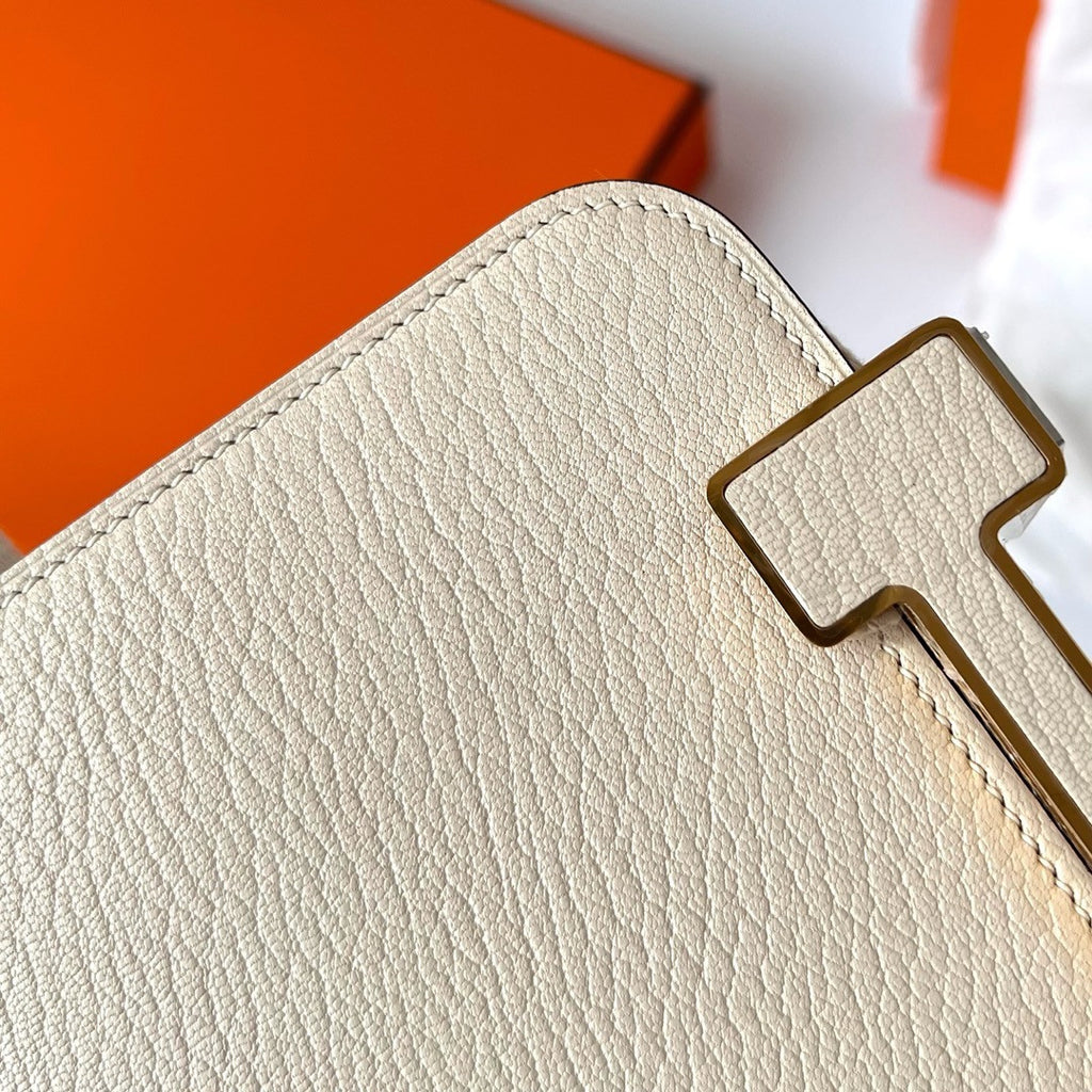 Hermès Geta Craie Chevre Gold Hardware
