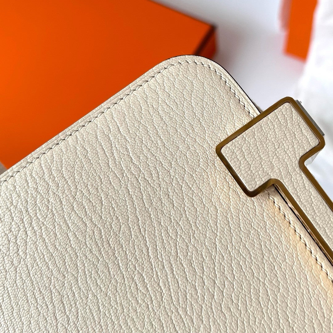Hermès Geta Craie Chevre Gold Hardware