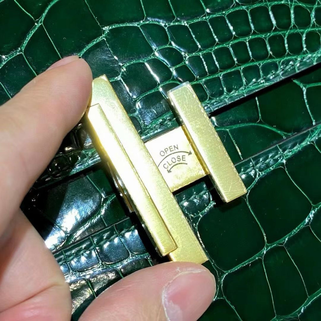 Hermès Shiny Emerald Alligator Cinhetic Box Bag Hermes