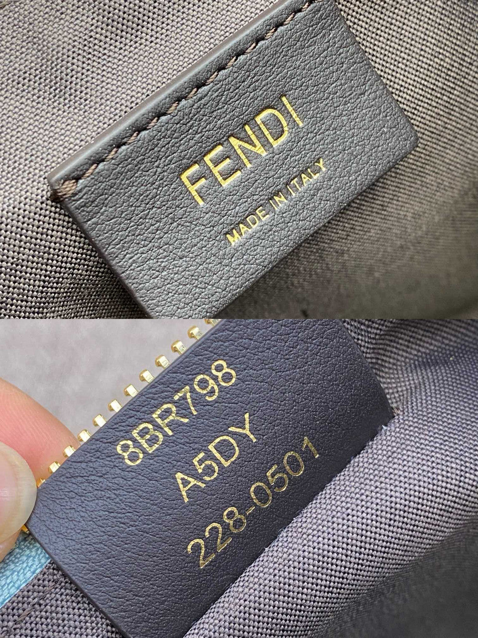 Fendi Fendigraphy Small Light Blue leather bag