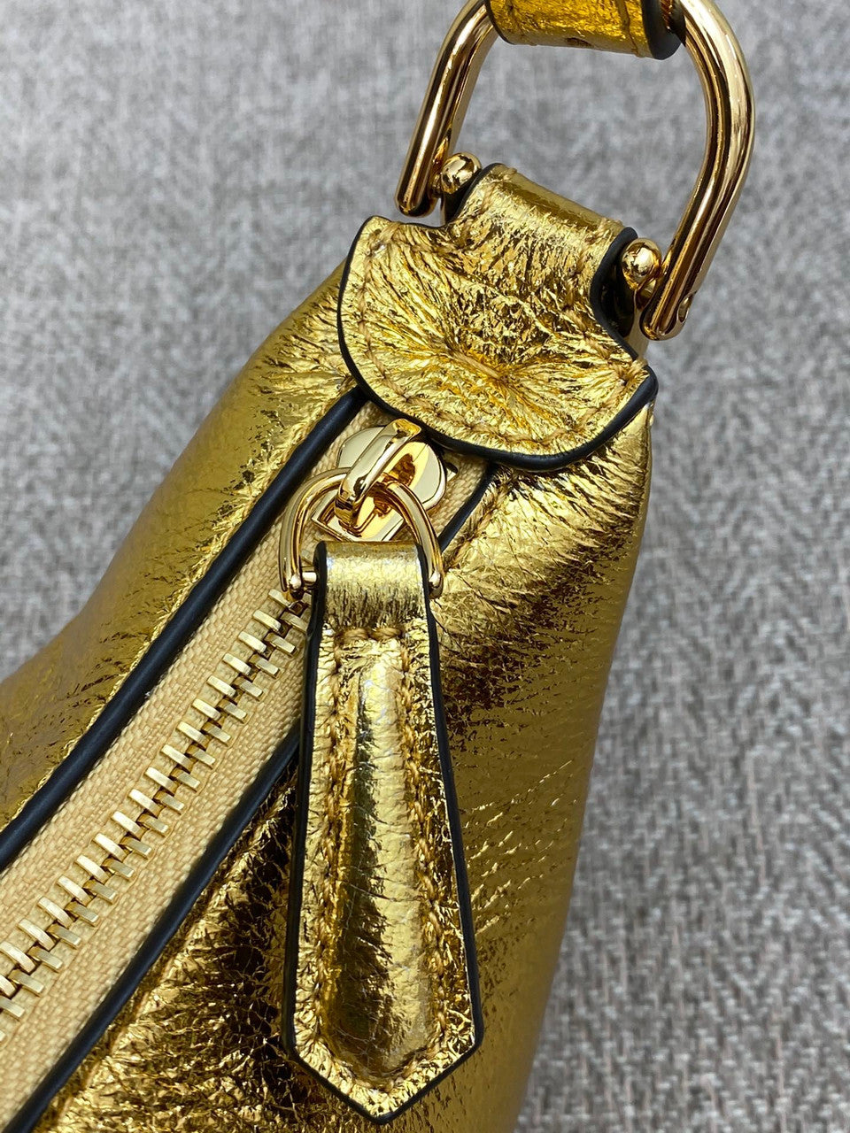 Fendi Fendigraphy Small Gold laminated leather bag