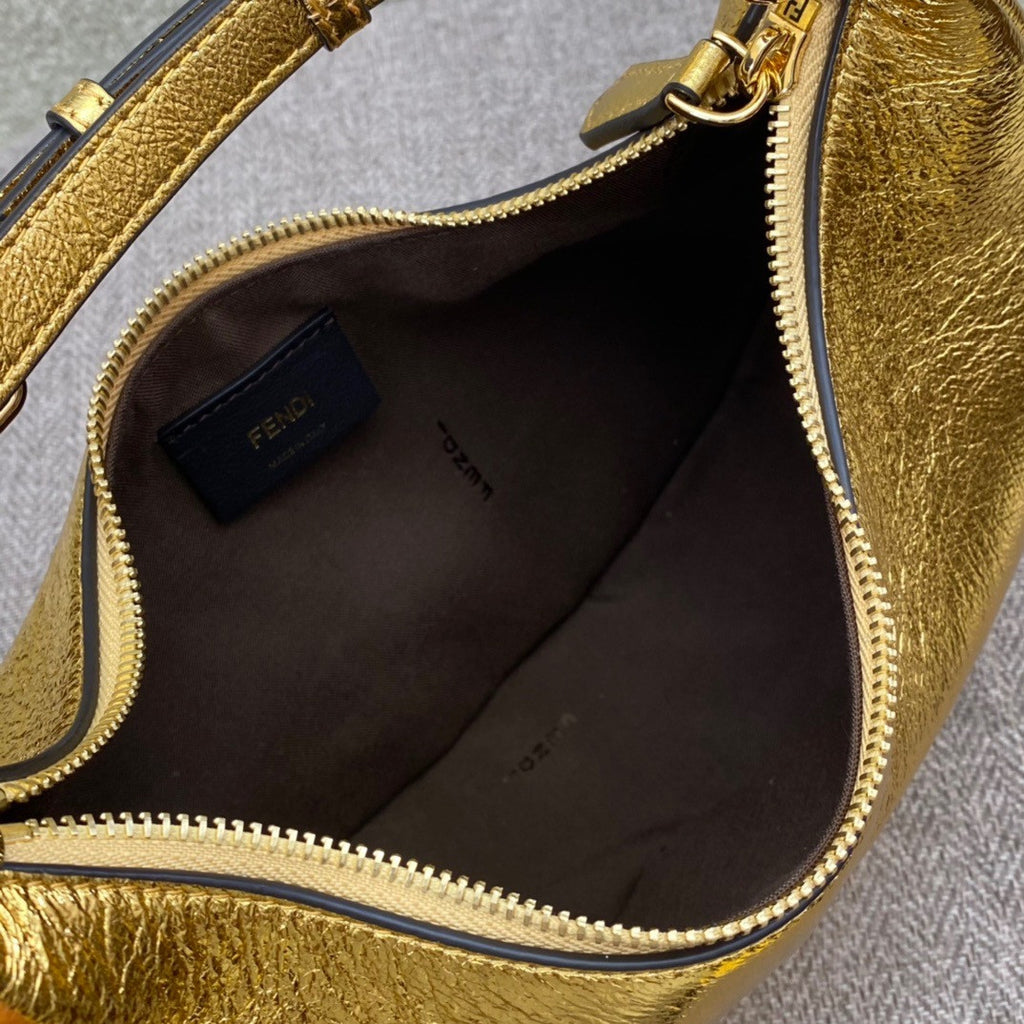 Fendi Fendigraphy Small Gold laminated leather bag