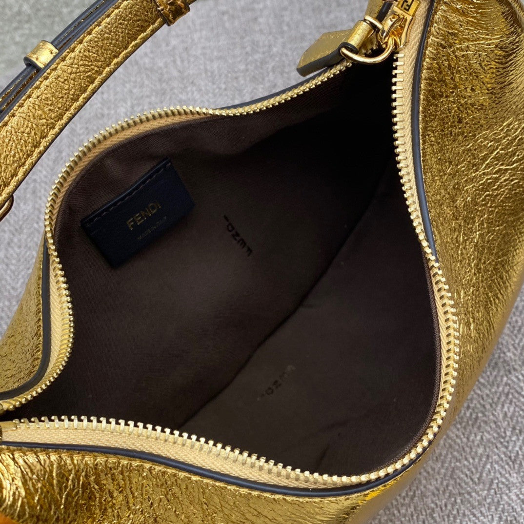 Fendi Fendigraphy Small Gold laminated leather bag