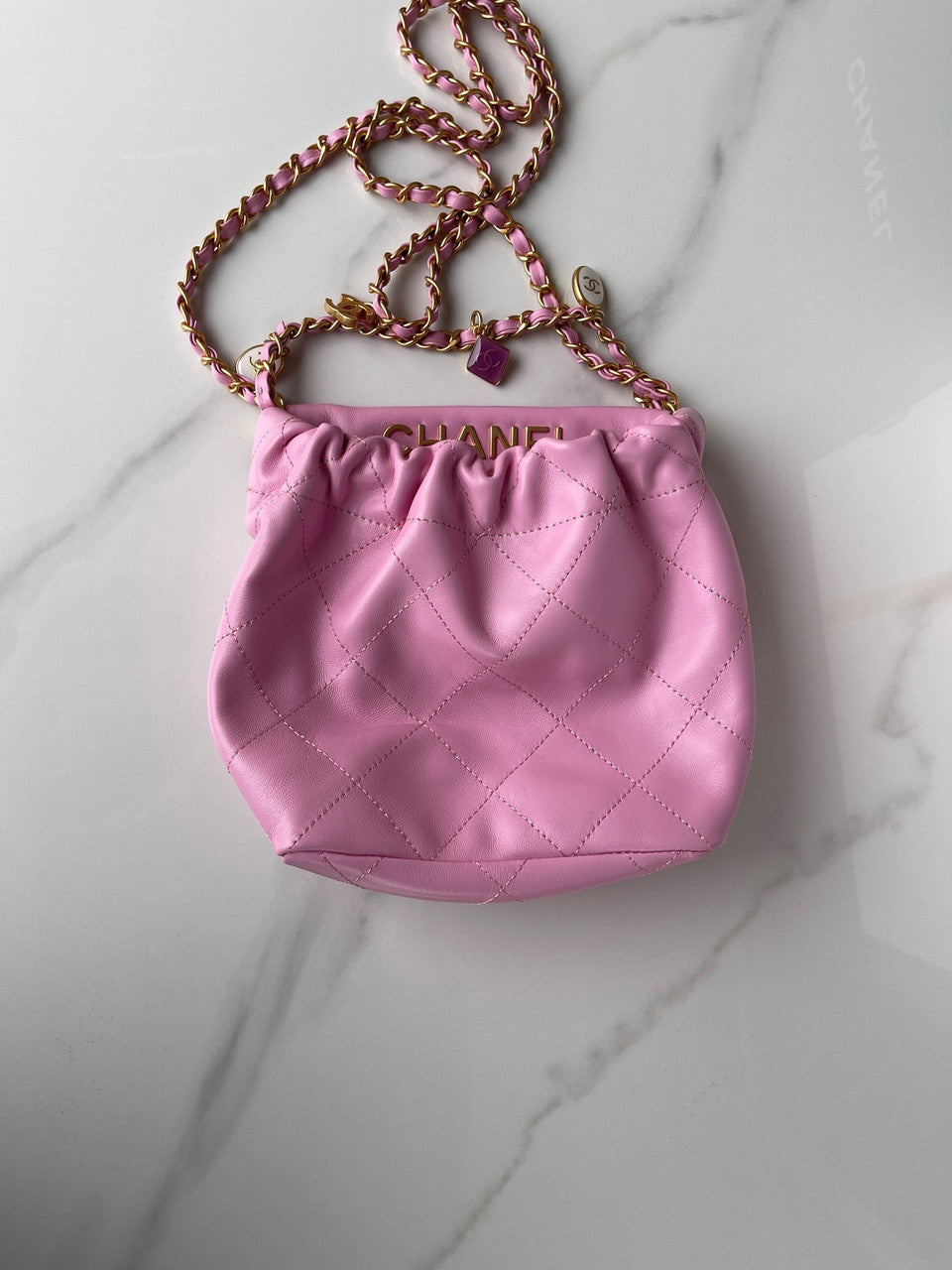 Chanel SS2023 Pre-Collection SMALL BUCKET BAG PINK