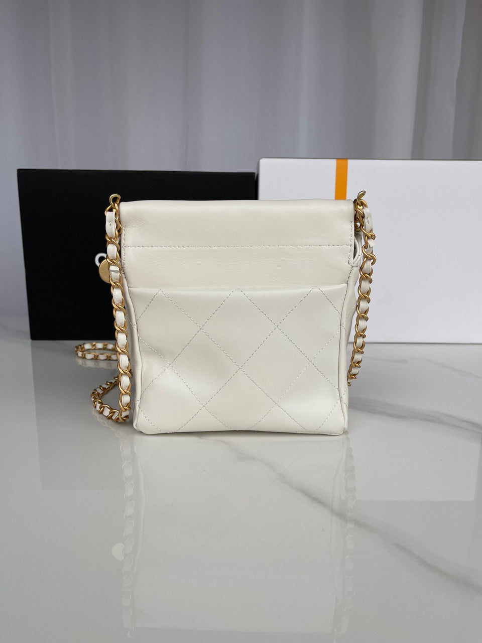 Chanel SS2023 Pre-Collection SMALL BUCKET BAG WHITE