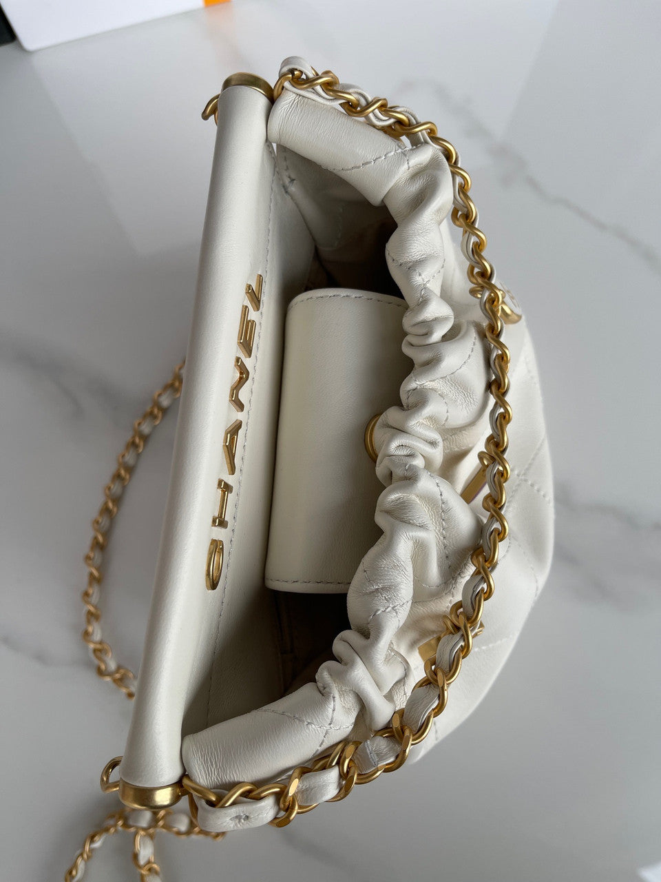 Chanel SS2023 Pre-Collection SMALL BUCKET BAG WHITE