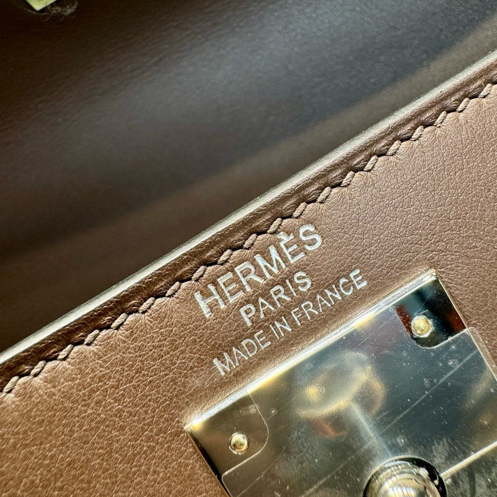 Hermes LIMITED EDITION SWIFT LEATHER & TOILE CAMOUFLAGE LAKIS KELLY 28 WITH PALLADIUM HARDWARE
