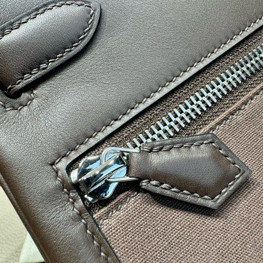 Hermes LIMITED EDITION SWIFT LEATHER & TOILE CAMOUFLAGE LAKIS KELLY 28 WITH PALLADIUM HARDWARE