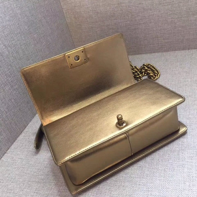 Chanel Metallic Gold Stingray Medium  Boy Bag