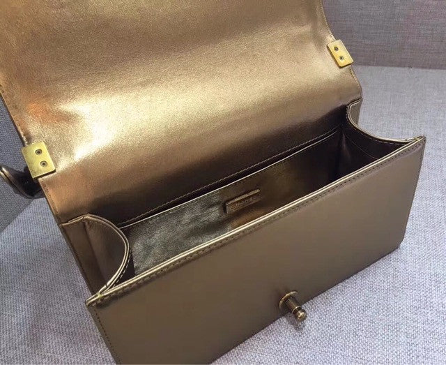 Chanel Metallic Gold Stingray Medium  Boy Bag