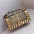 Chanel Metallic Gold Stingray Medium  Boy Bag