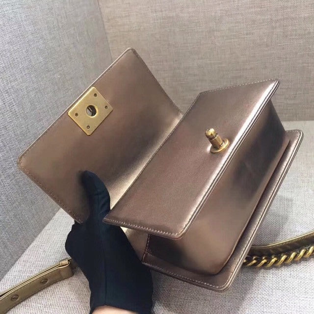 Chanel Metallic Gold Stingray Small  Boy Bag
