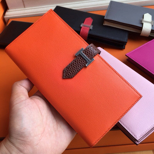 Hermes Bearn wallet Bi-Colour Epsom leather/Lizard Multiple colors