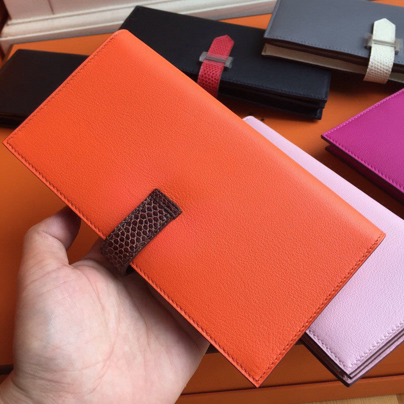 Hermes Bearn wallet Bi-Colour Epsom leather/Lizard Multiple colors