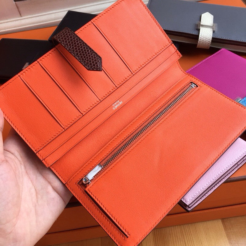 Hermes Bearn wallet Bi-Colour Epsom leather/Lizard Multiple colors