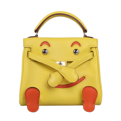Hermes Quelle Idole Kelly Doll Bag Jaune De Naples Swift Palladium Hardware