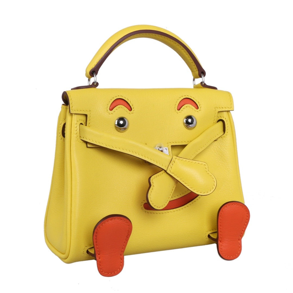 Hermes Quelle Idole Kelly Doll Bag Jaune De Naples Swift Palladium Hardware