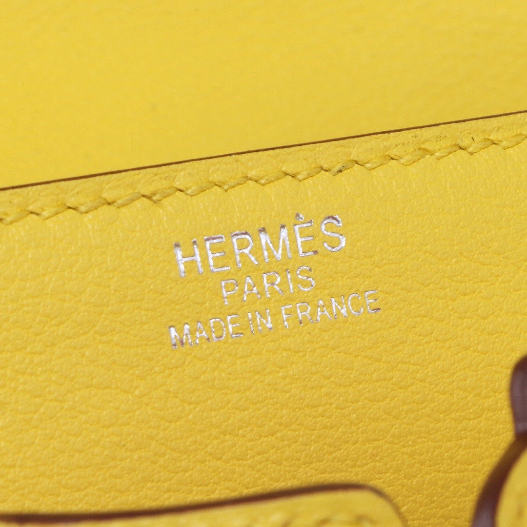 Hermes Quelle Idole Kelly Doll Bag Jaune De Naples Swift Palladium Hardware