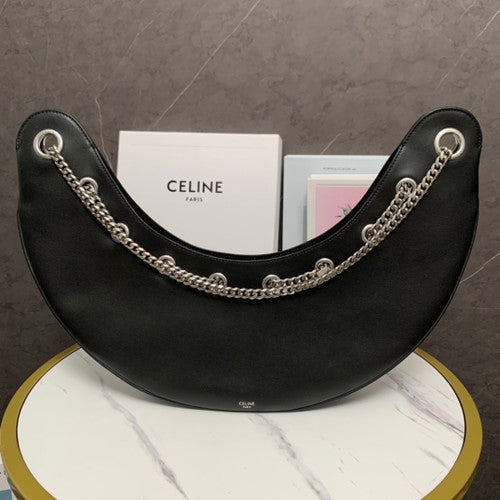 CELINE LARGE AVA CHAIN IN SMOOTH CALFSKIN BLACK