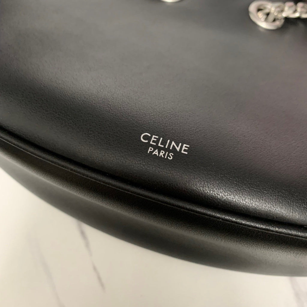 CELINE LARGE AVA CHAIN IN SMOOTH CALFSKIN BLACK